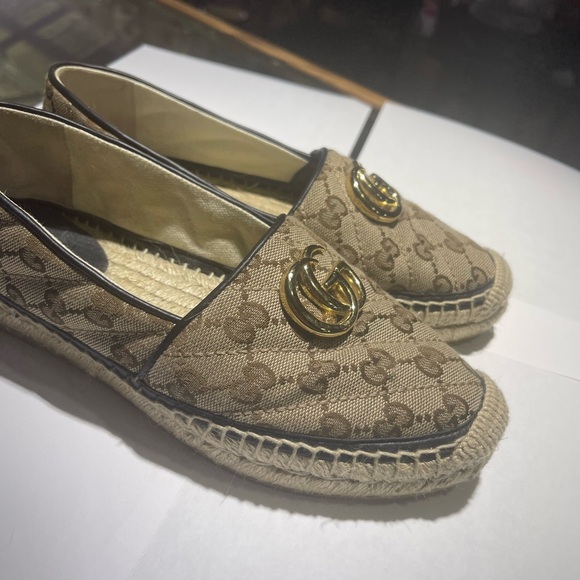 WOMEN'S GG MATELASSÉ CANVAS ESPADRILLE Size 35.5 - Picture 11 of 15
